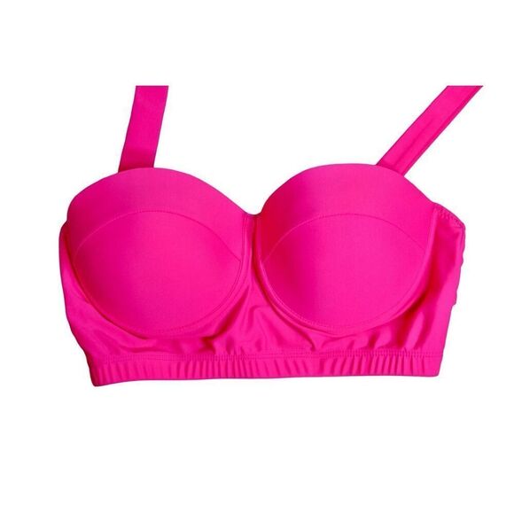 Retro Sexy Hot Pink Underwire‎ Bikini Halter Swim Top MEDIUM 60s Inspired Beach - Picture 5 of 8